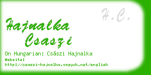 hajnalka csaszi business card